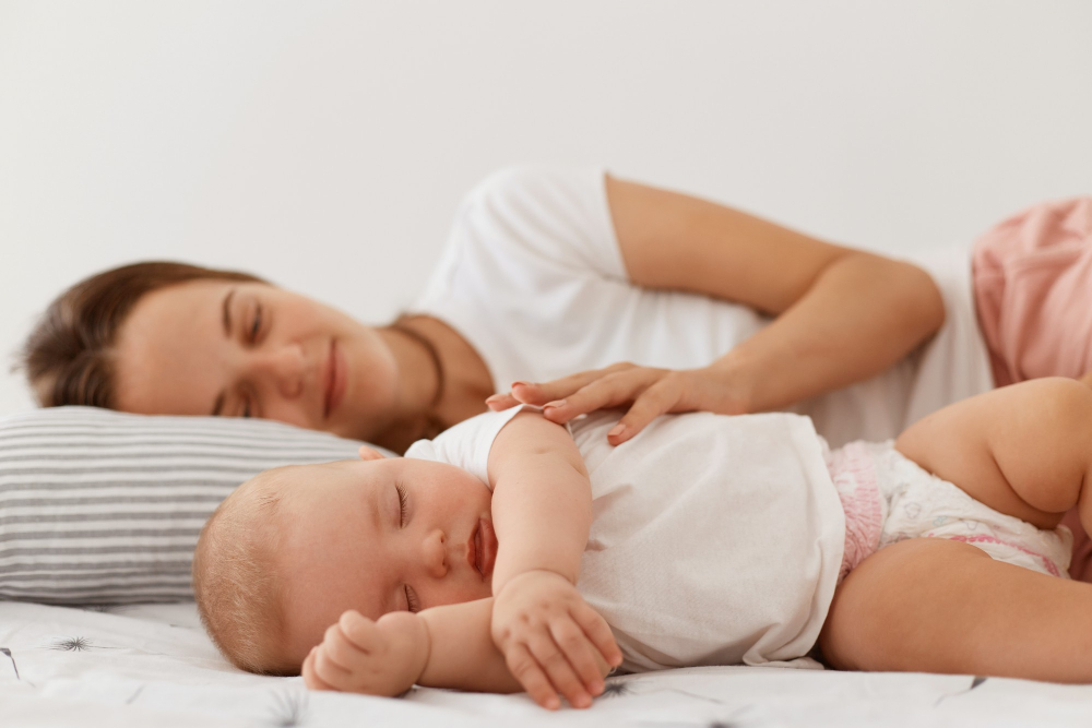 baby or toddler sleepy being rocked by parent